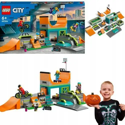 Lego City Uliczny Skatepark 4 Minifigurki I 4 Pojazdy Rower Deskorolka