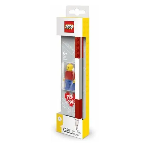 Długopis żelowy, czerwony z minifigurką Lego