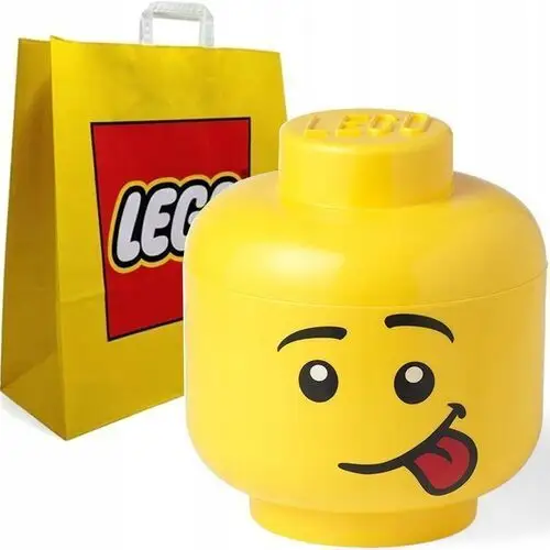 Lego Pojemnik Duża Głowa L Chłopiec Głuptasek Gapcio 27CM 8,5L Torba