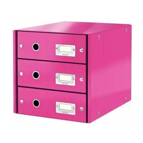 Organizer na dokumenty 3 szuflady pojemnik różowy