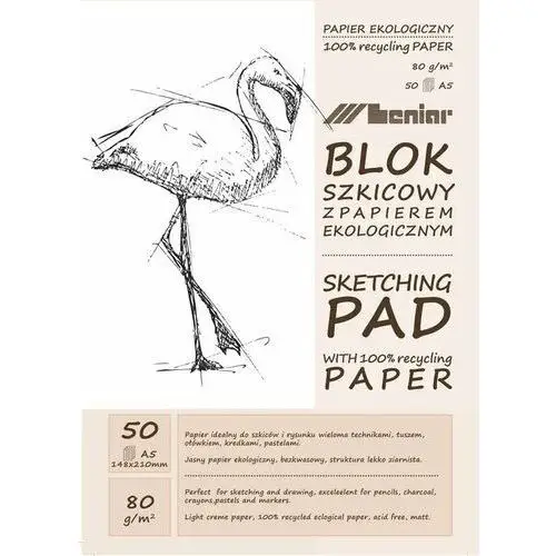 Leniar blok szkicowy z eko papierem a5/50k