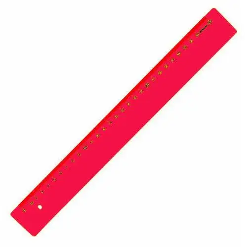 Leniar Linijka kolorowa 30cm czerwony plastik