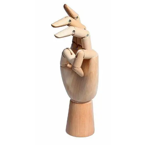 Leniar Model prawej dłoni, drewniany, 20 cm