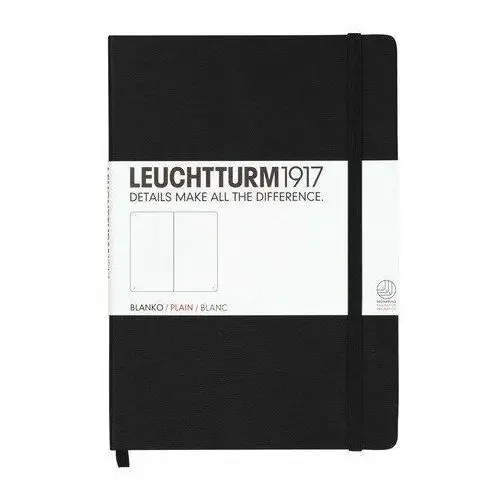 Leuchtturm, Notes Medium, 249 stron, gładki, czarny