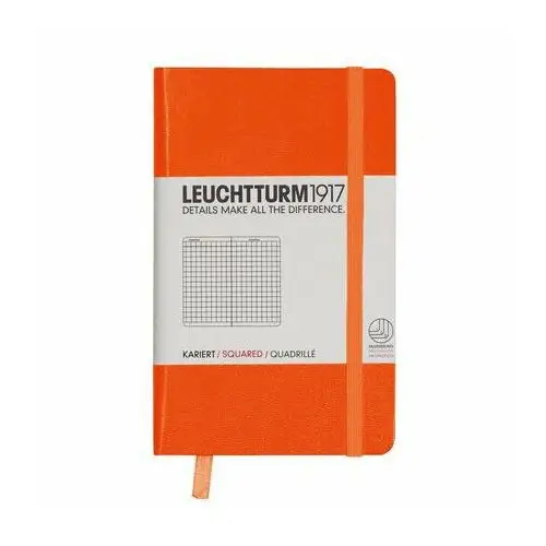 Notes pocket, 185 stron, kratka, pomarańczowy Leuchtturm