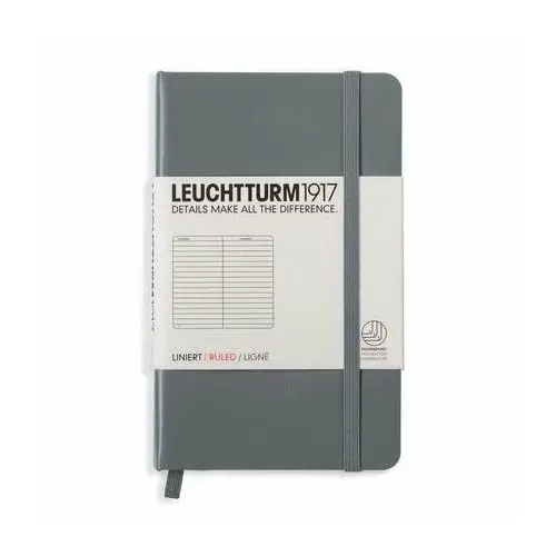 Leuchtturm, Notes Pocket, 185 stron, linia, antracytowy