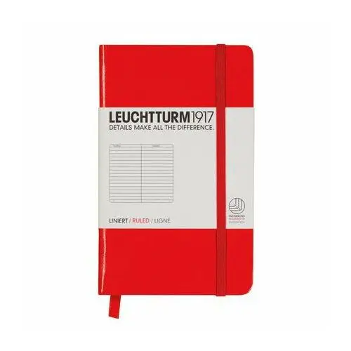 Leuchtturm , notes pocket, 185 stron, linia, czerwony