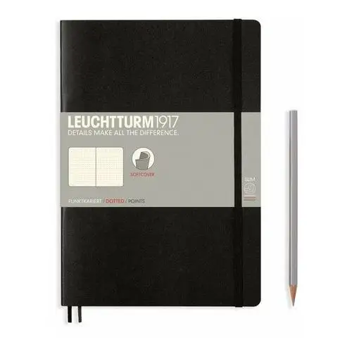 Leuchtturm, notes w kropki, format B5, czarny