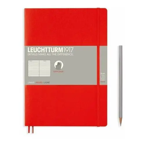 Leuchtturm , notes w linie, format b5, czerwony