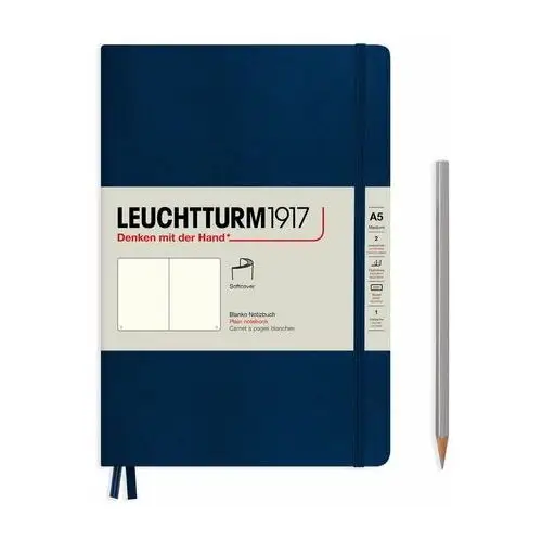 Notatnik Leuchtturm1917 Medium A5, miękka oprawa, gładki, granatowy