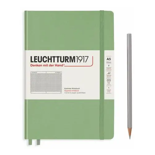 Notatnik Leuchtturm1917 Medium, notatnik w kratkę, A5, Muted Colours Sage