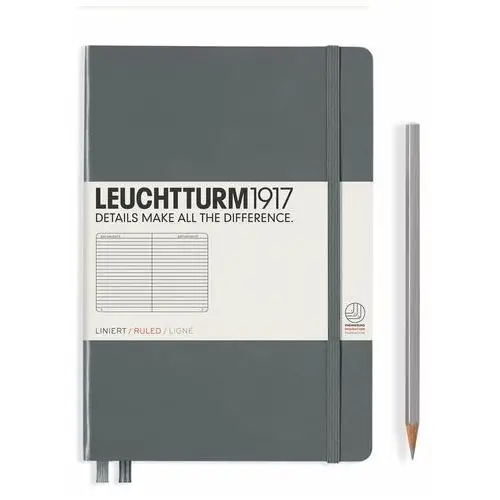 Leuchtturm1917 Notatnik medium, notes w linie, a5, antracytowy