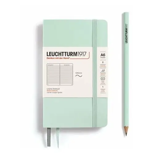 Leuchtturm1917 Notatnik pocket a6, miękka oprawa, linie, mint green