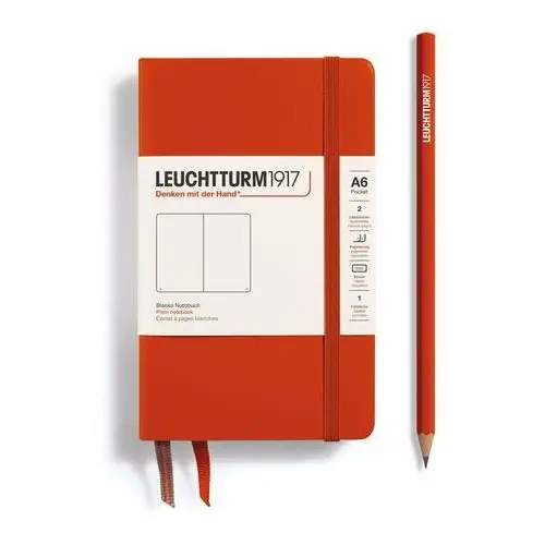 Leuchtturm1917 Notatnik pocket a6, twarda oprawa, gładki, fox red