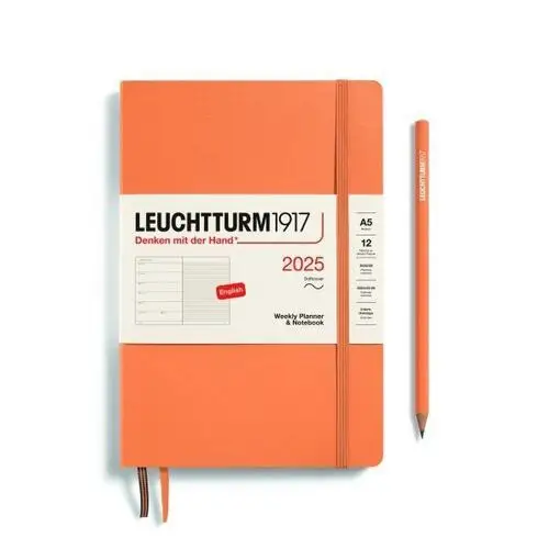 Leuchtturm1917 Planer tygodniowy z notatnikiem w miękkiej oprawie medium (a5) 2025 apricot (morelowy)