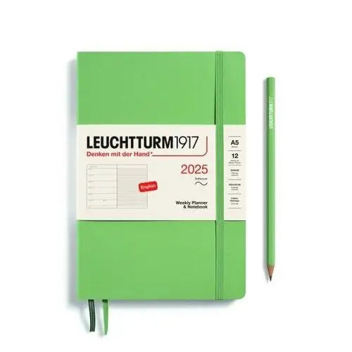 Leuchtturm1917 Planer tygodniowy z notatnikiem w miękkiej oprawie medium (a5) 2025 sage (szałwiowy)