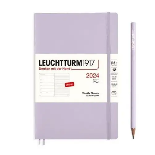 Planer tygodniowy z notatnikiem w miękkiej oprawie paperback (b6+) 2024 liliowy Leuchtturm1917