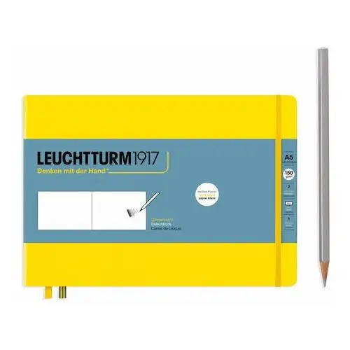 Leuchtturm1917, szkicownik poziomy Medium, A5, cytrynowy