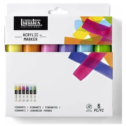 Liquitex, Markery akrylowe, 15 mm, 6 kolorów
