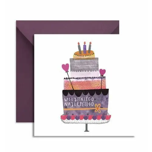 Love poland design Kartka urodziny tort