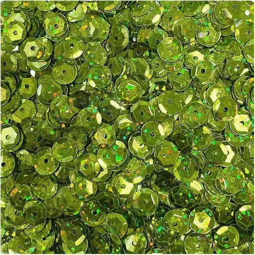 Cekiny okrągłe holograficzne 9mm 15g - jasne zielone Loveart