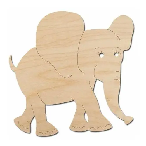 DEKOR ZE SKLEJKI Drewniana podkładka 10x10cm - słoń