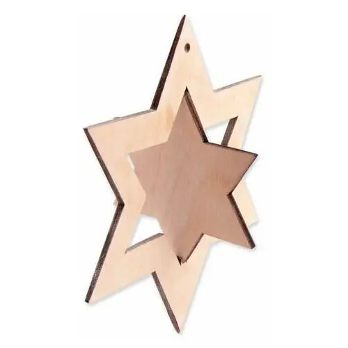 Dekor ze sklejki drewniana zawieszka gwiazda 3d 11cm Loveart