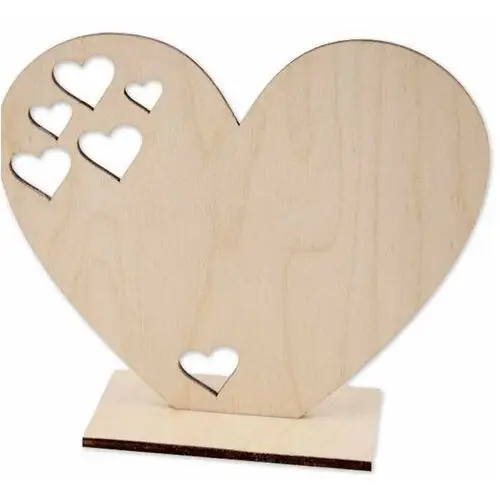 Loveart Dekor ze sklejki drewniane serce stojące na podstawce wzór 2