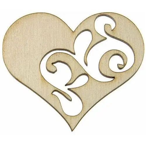 Loveart Dekor ze sklejki drewniany dekor serce z ornamentem