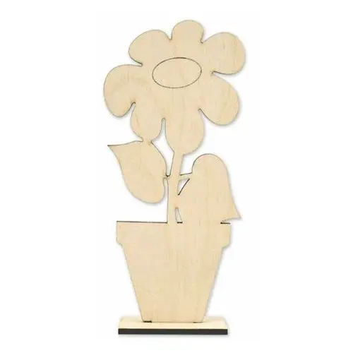 Dekor ze sklejki drewniany kwiatek stojący w doniczce z podstawką Loveart