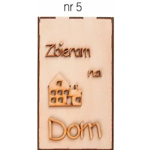 Drewniana Skarbonka Loveart 20cm z napisem Zbieram na dom