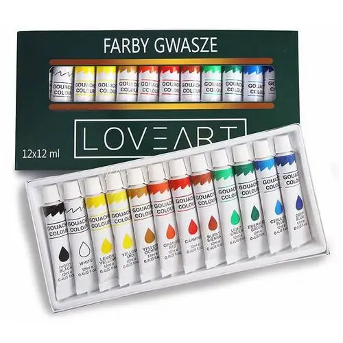 Farby GWASZE LOVEART Gouache 12x12ml