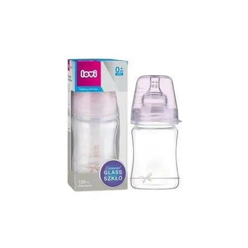 Lovi butelka szklana diamond glass 150 ml baby shower różowy smoczek mini 0m+