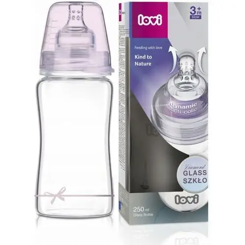 Lovi szklana butelka 250ml Diamond Glass Baby Shower