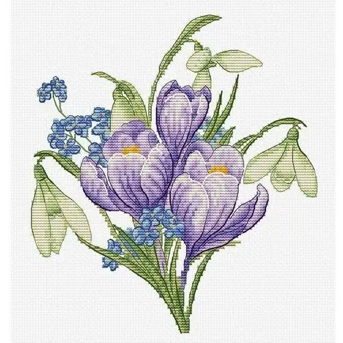 Luca-s Haft krzyżykowy - zestaw do haftu - wiosenne kwiaty