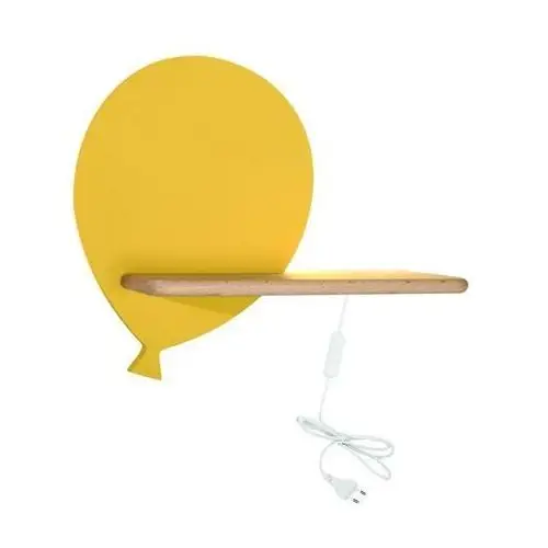 Lumes Żółty kinkiet dziecięcy w kształcie balonika z półką - k020-kiki