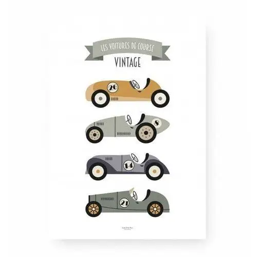 Samochody vintage, plakat a3 Lutin petit pois