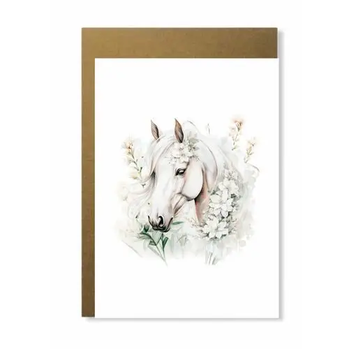 Manufaktura dobrego papieru Kartka na urodziny imieniny dużo okazji z białym koniem dla koniary prezent