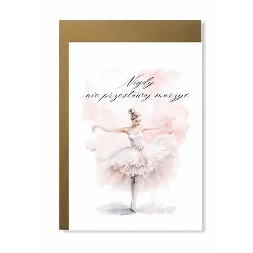 Manufaktura dobrego papieru Kartka na urodziny wiele okazji słodka różowa z baletnicą baletnica prezent
