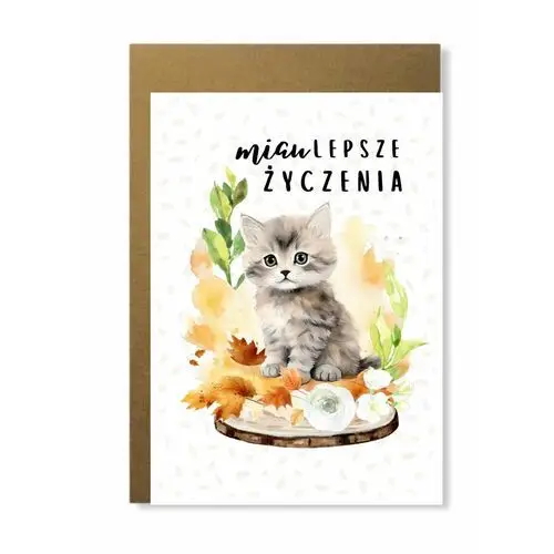 Manufaktura dobrego papieru Kartka z kotem kot kotek na urodziny imieniny dla miłośnika kotów