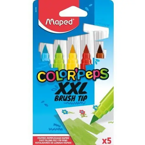 Maped, Flamastry Maped Colorpeps Brush Jumbo XXL 5 Kolorów