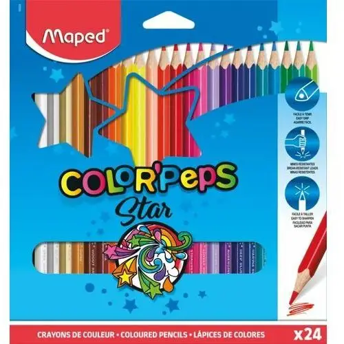 Kredki trójkątne, colorpeps, 24 kolory Maped