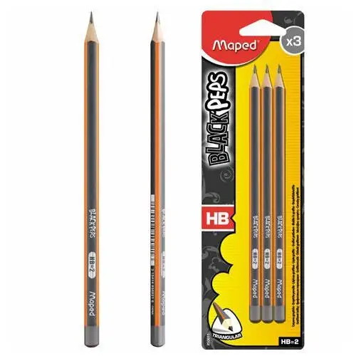 Ołówek, 3 sztuki, blackpeps hb Maped
