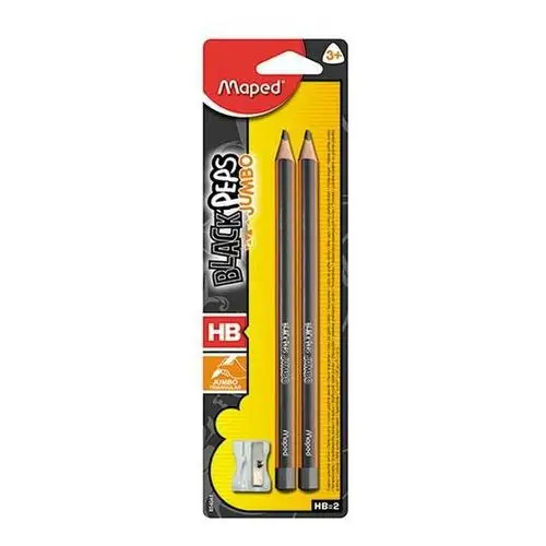 Ołówek blackpeps jumbo hb i temperówka blister 854041 Maped