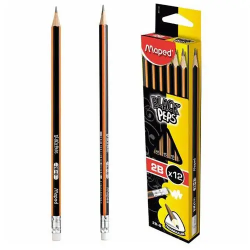 Maped , ołówek drewniany black'peps 2b z gumką