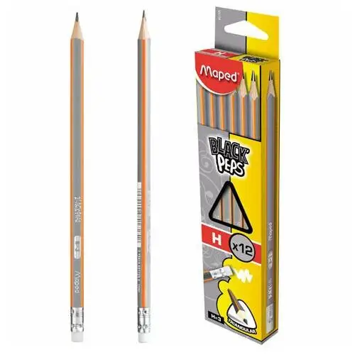 Ołówek drewniany black'peps h z gumką Maped
