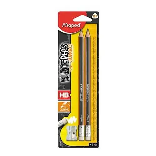 Ołówek z gumką blackpeps jumbo hb i temperówka blister Maped 854741