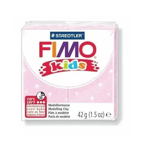 Masa plastyczna termoutwardzalna Fimo Kids, jasnoróżowa perłowa, 42 g, kostka