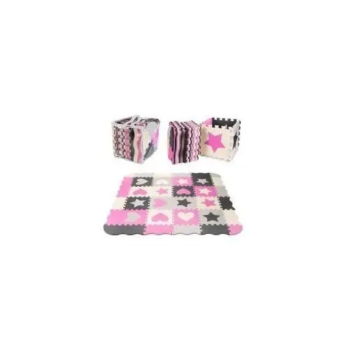 Mata edukacyjna dla dzieci piankowa puzzle 36 elementów 143 x 143 x 1 cm różowa