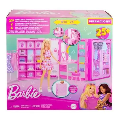 Szafa marzeń lalki barbie z ubraniami Mattel